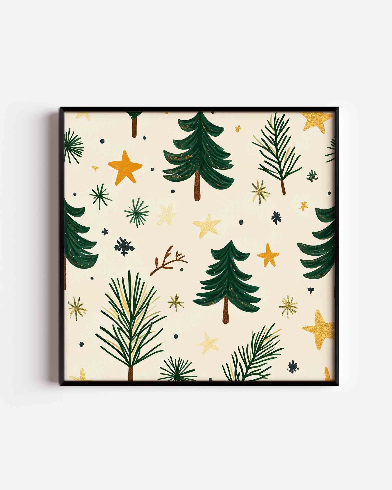 Kerstbomen en sterren Poster