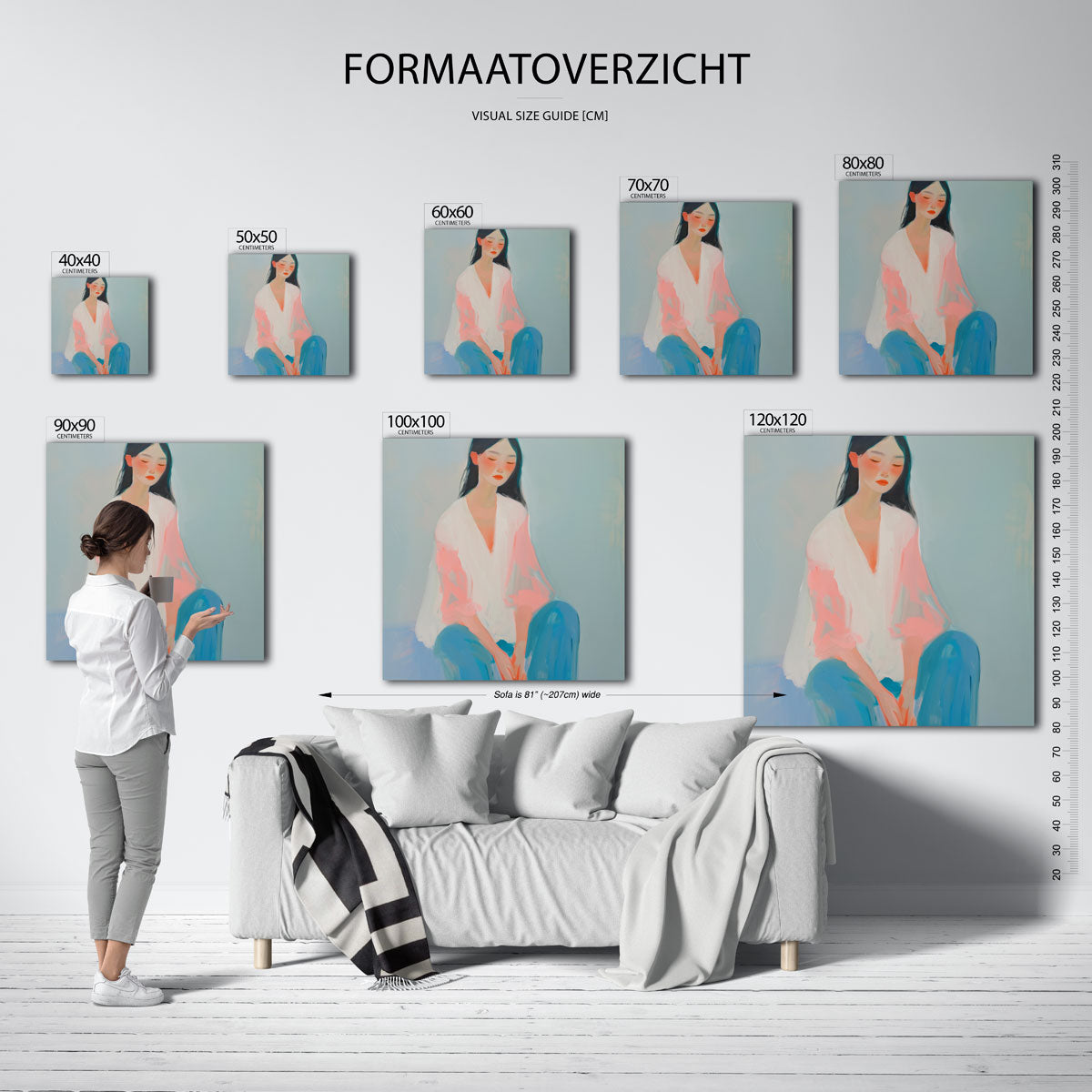 Vrouw in pasteltinten Poster