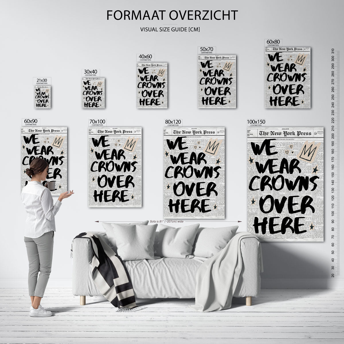 Krantenachtergrond met tekst Poster