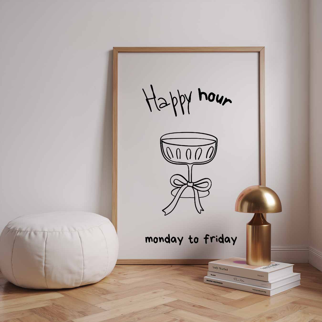 Happy Hour Illustratie Poster-WallArtistic