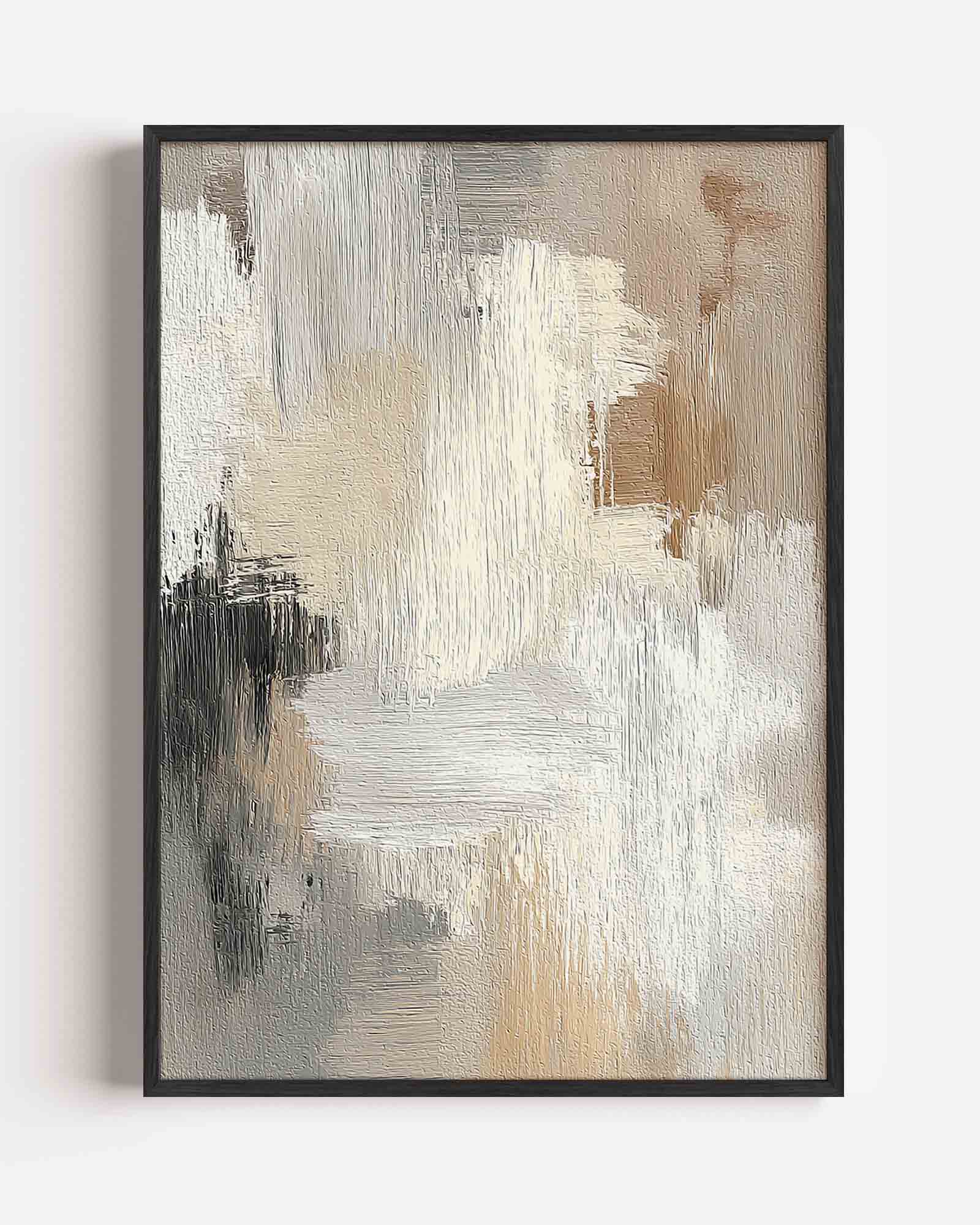 Abstracte beige en grijze Poster