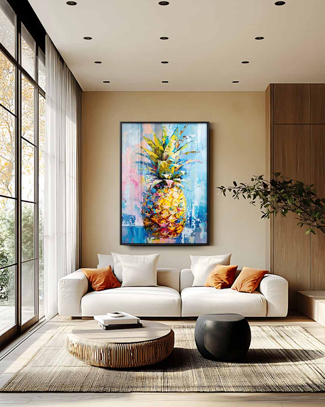 Tropische Ananas Kleurenpracht Kunstwerk-canvas-dibond-plexiglas-wanddecoratie-WallArtistic