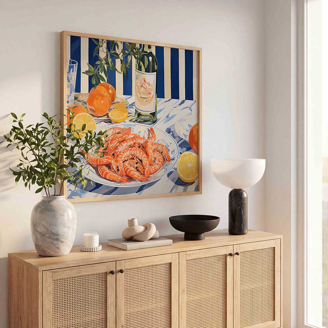 Garnalen en citrus Poster