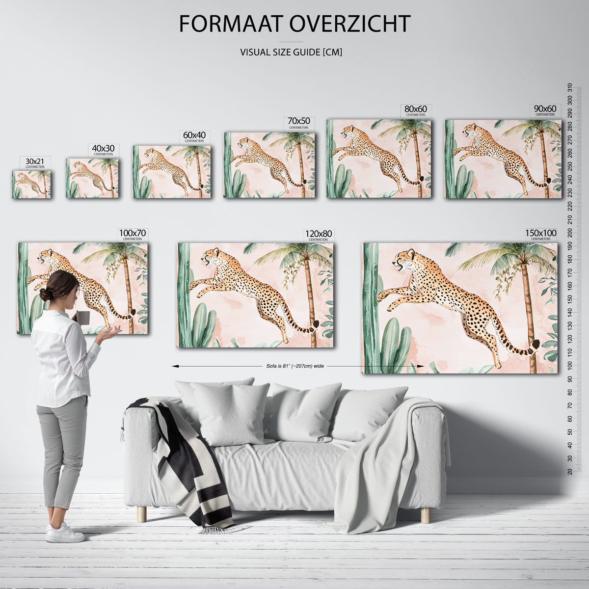 Springende cheetah Poster