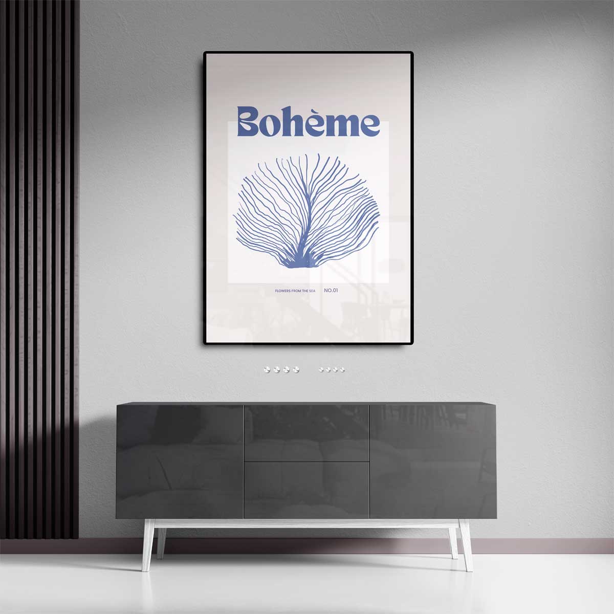 Bohème Zeebloem Illustratie Kunstwerk-canvas-dibond-plexiglas-wanddecoratie-WallArtistic