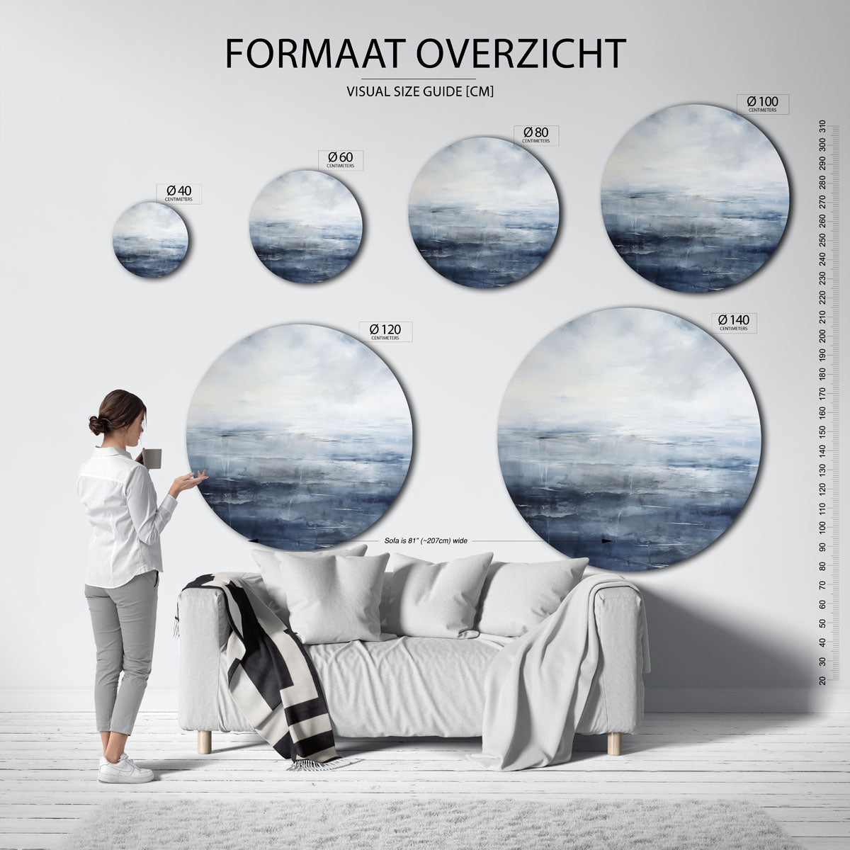 Mistige horizon Muurcirkel