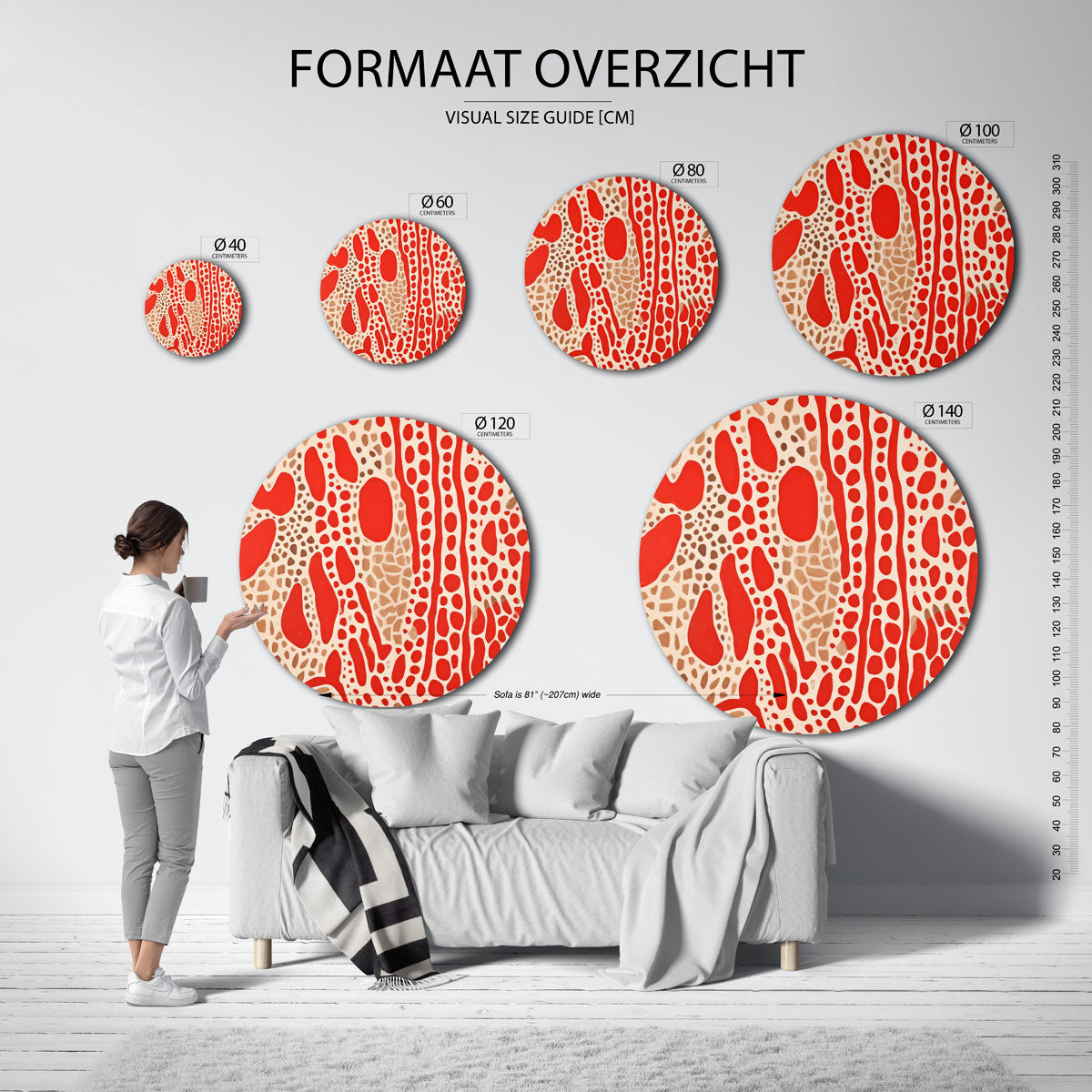 Organische vormen Muurcirkel
