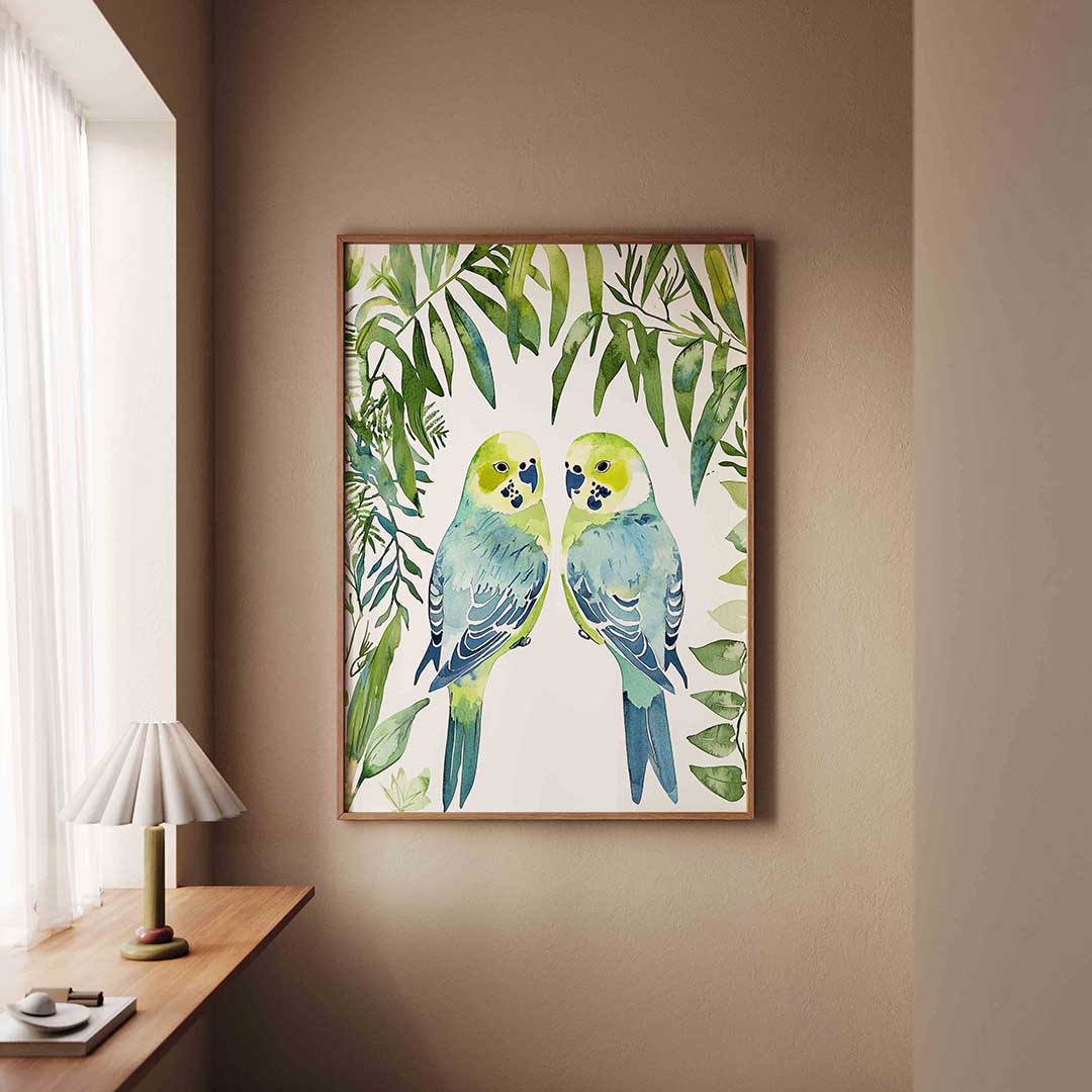 Twee parkieten Poster