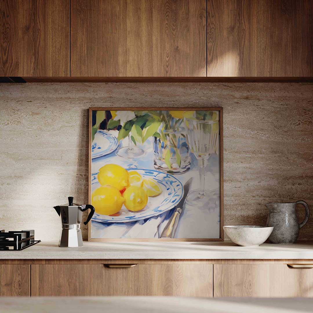 Citroenen op tafel Poster