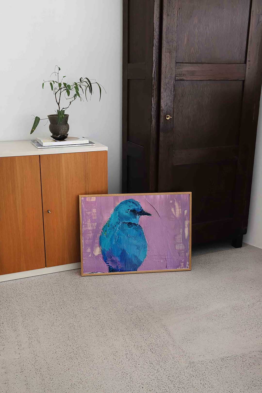 Blauwe vogel Poster