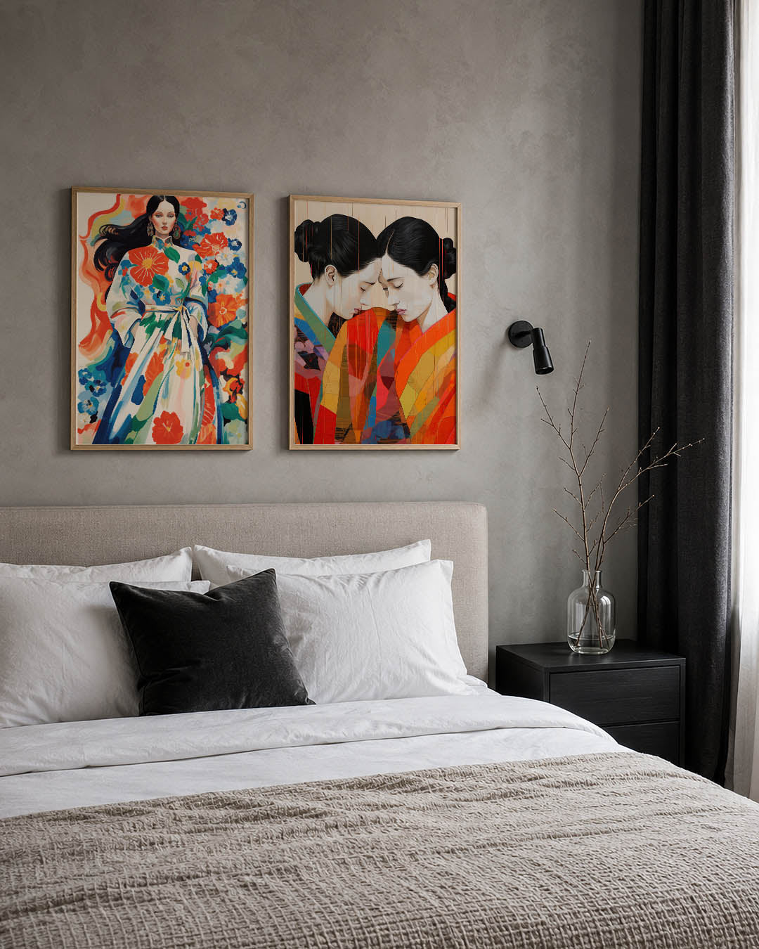Bloemen en vormen Posterset