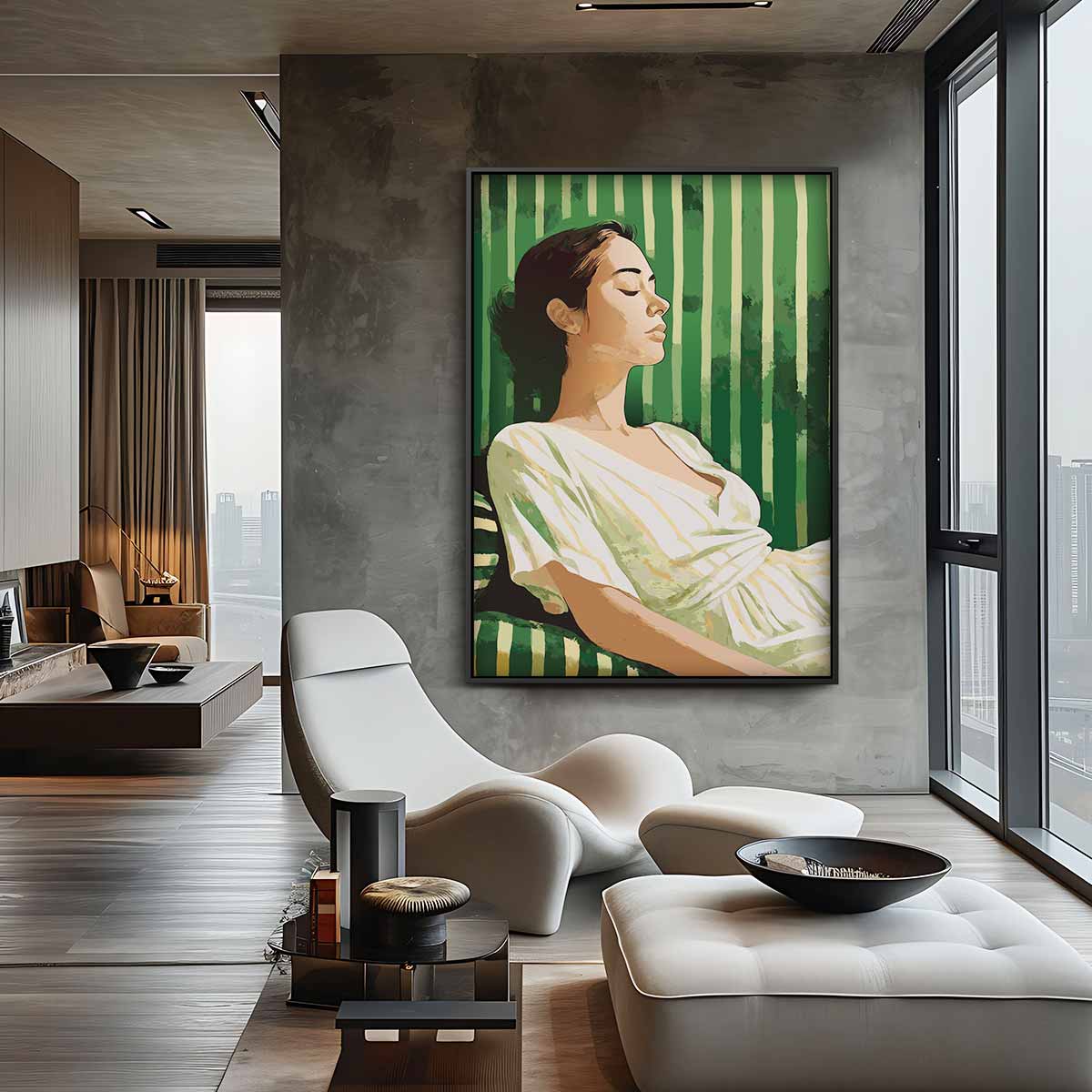 Rust in Groen Kunstwerk-canvas-dibond-plexiglas-wanddecoratie-WallArtistic