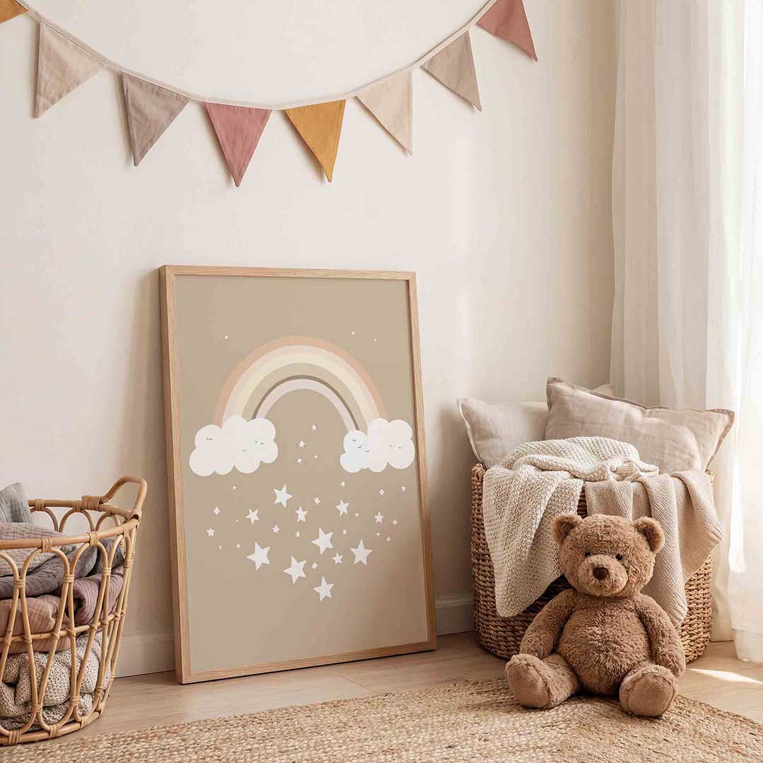 Regenboog en sterren Poster