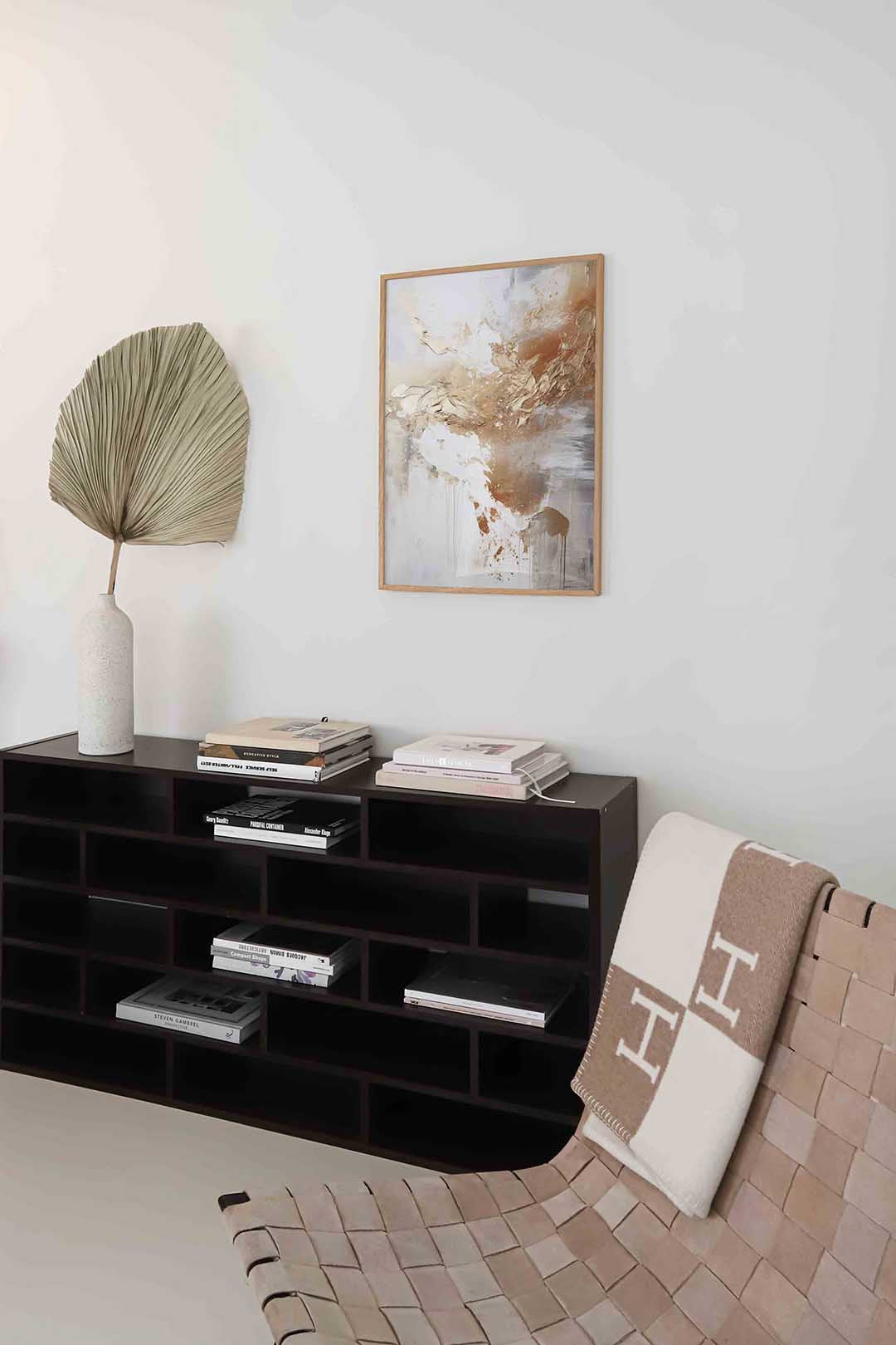 Abstracte beige en witte Poster