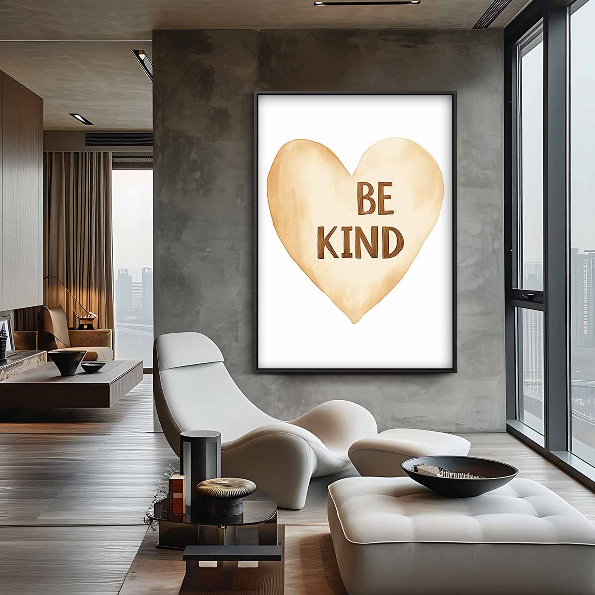 Hartverwarmende Be Kind Poster Kunstwerk-canvas-dibond-plexiglas-wanddecoratie-WallArtistic