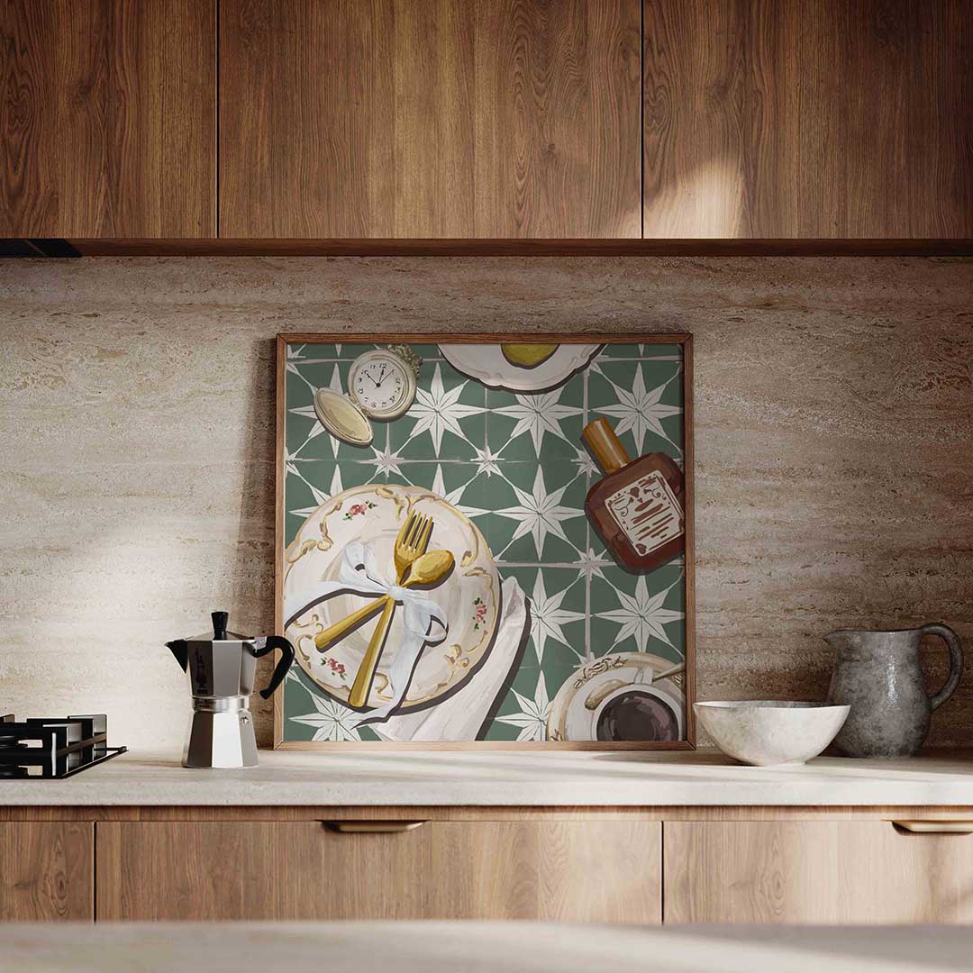 Decoratieve tafelsetting Poster