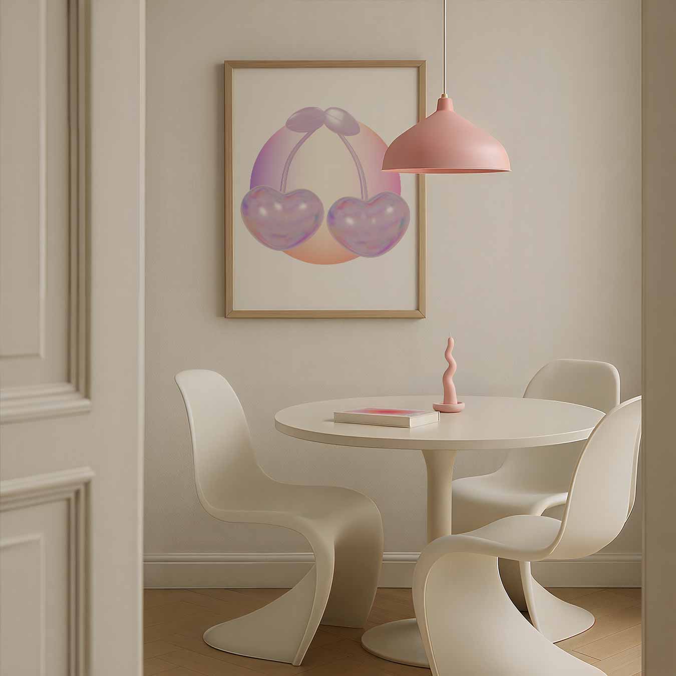 Zachte Pastel Kersen Poster-WallArtistic