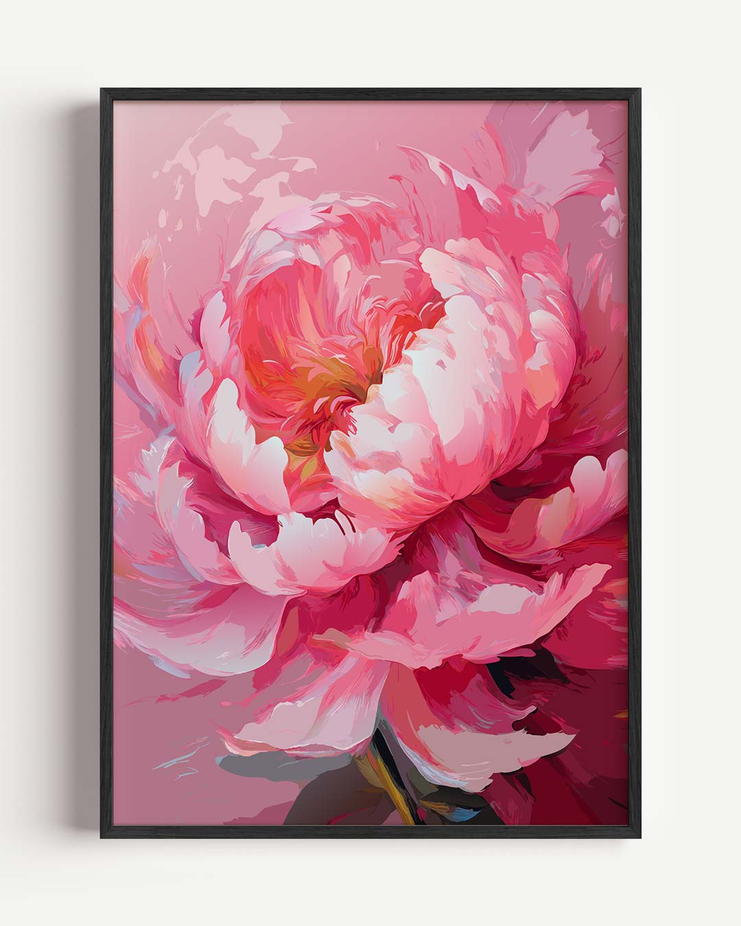 Betoverende Roze Pioenroos Poster-WallArtistic