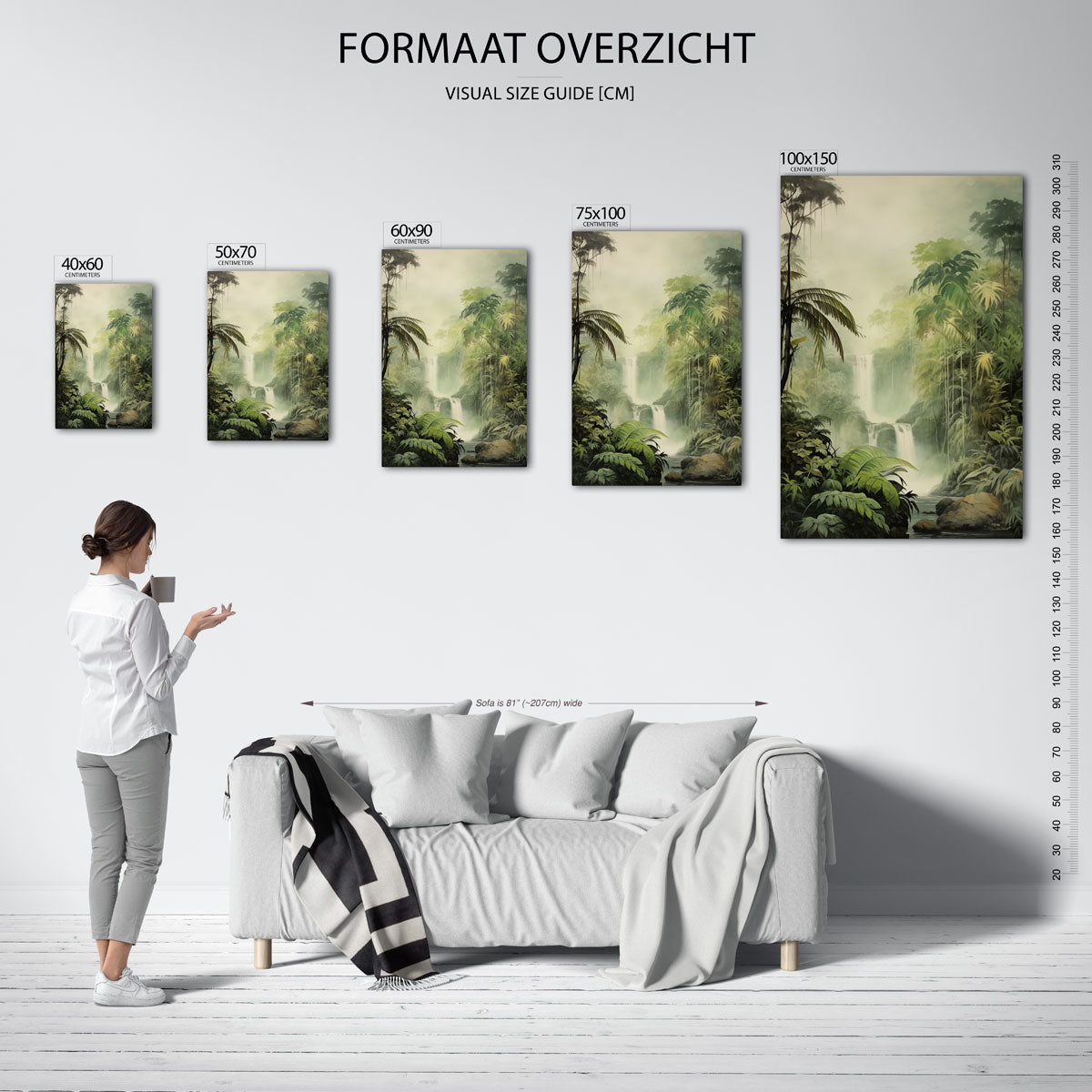Weelderige jungle scene Kunstwerk