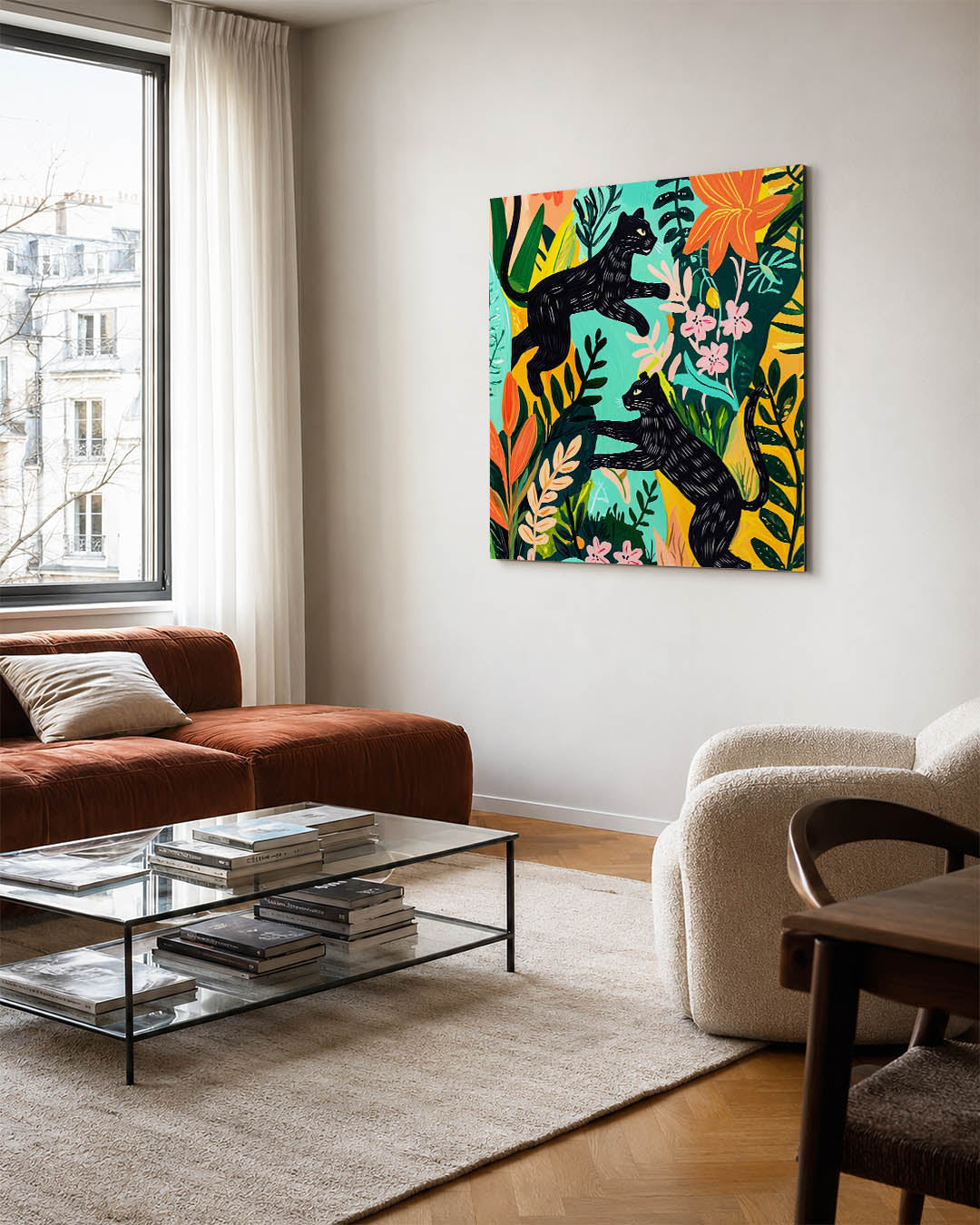 Speelse dieren in jungle Kunstwerk