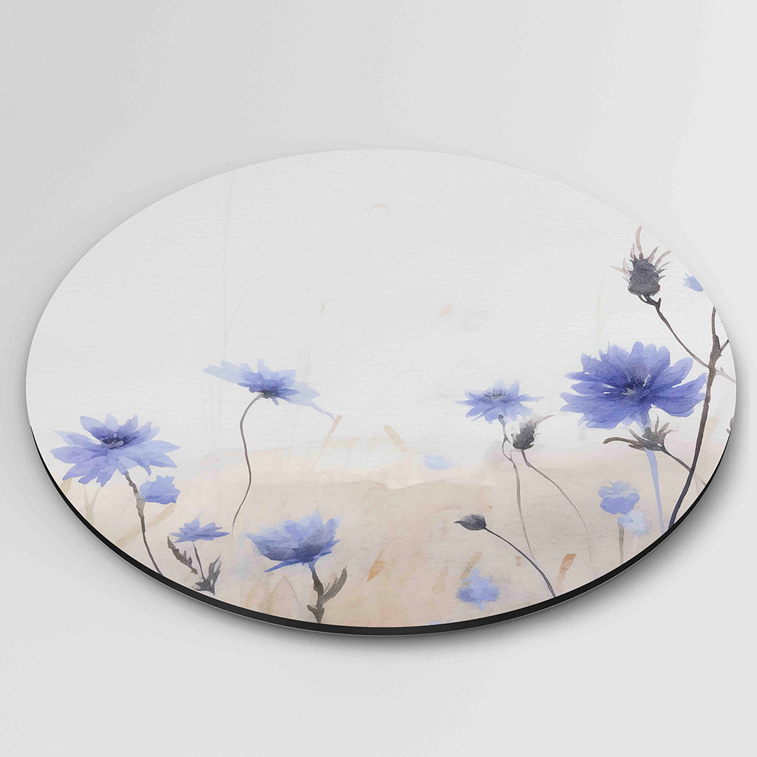 Blauwe bloemen Muurcirkel