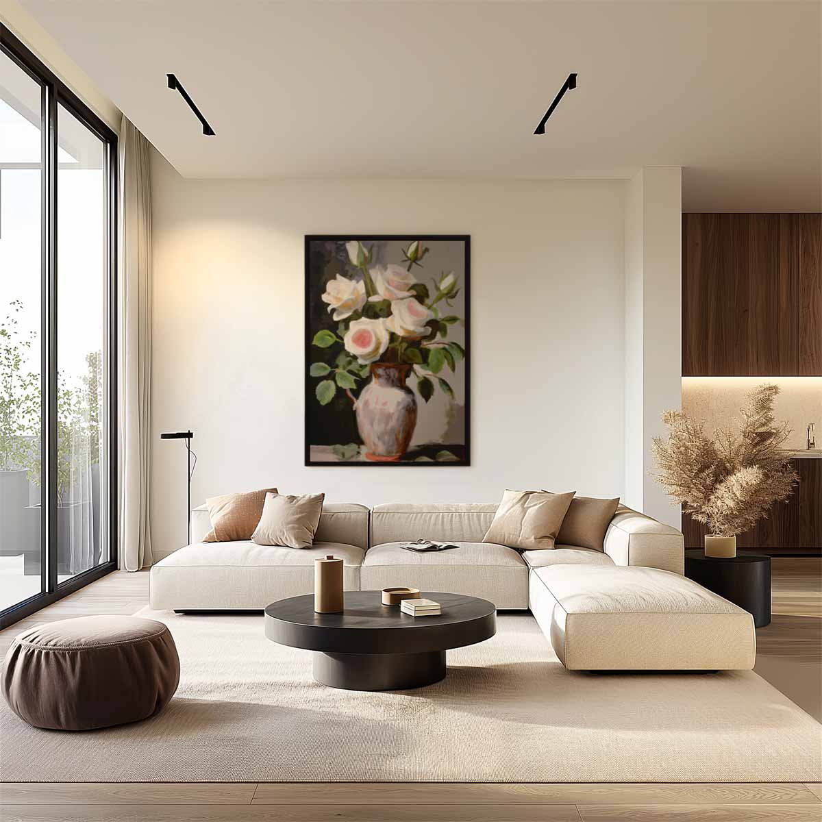 Tijdloze Rozenpracht Kunstwerk-canvas-dibond-plexiglas-wanddecoratie-WallArtistic