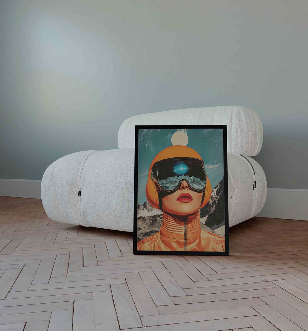 Retro futuristische ruimte Poster
