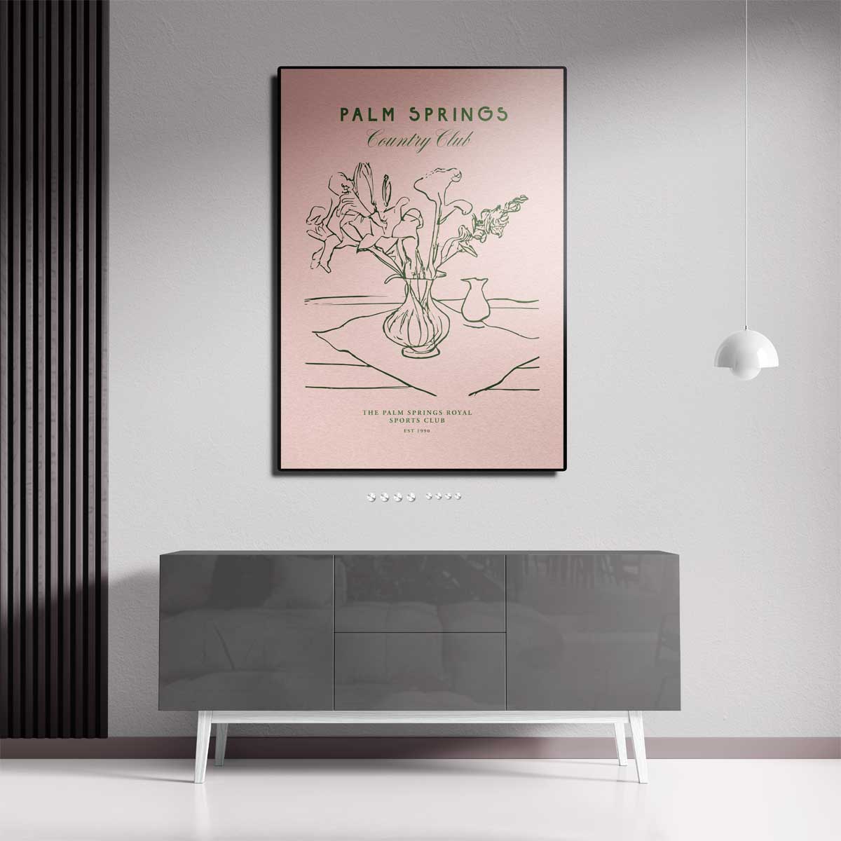 Palm Springs Country Club Bloemenprint Kunstwerk-canvas-dibond-plexiglas-wanddecoratie-WallArtistic