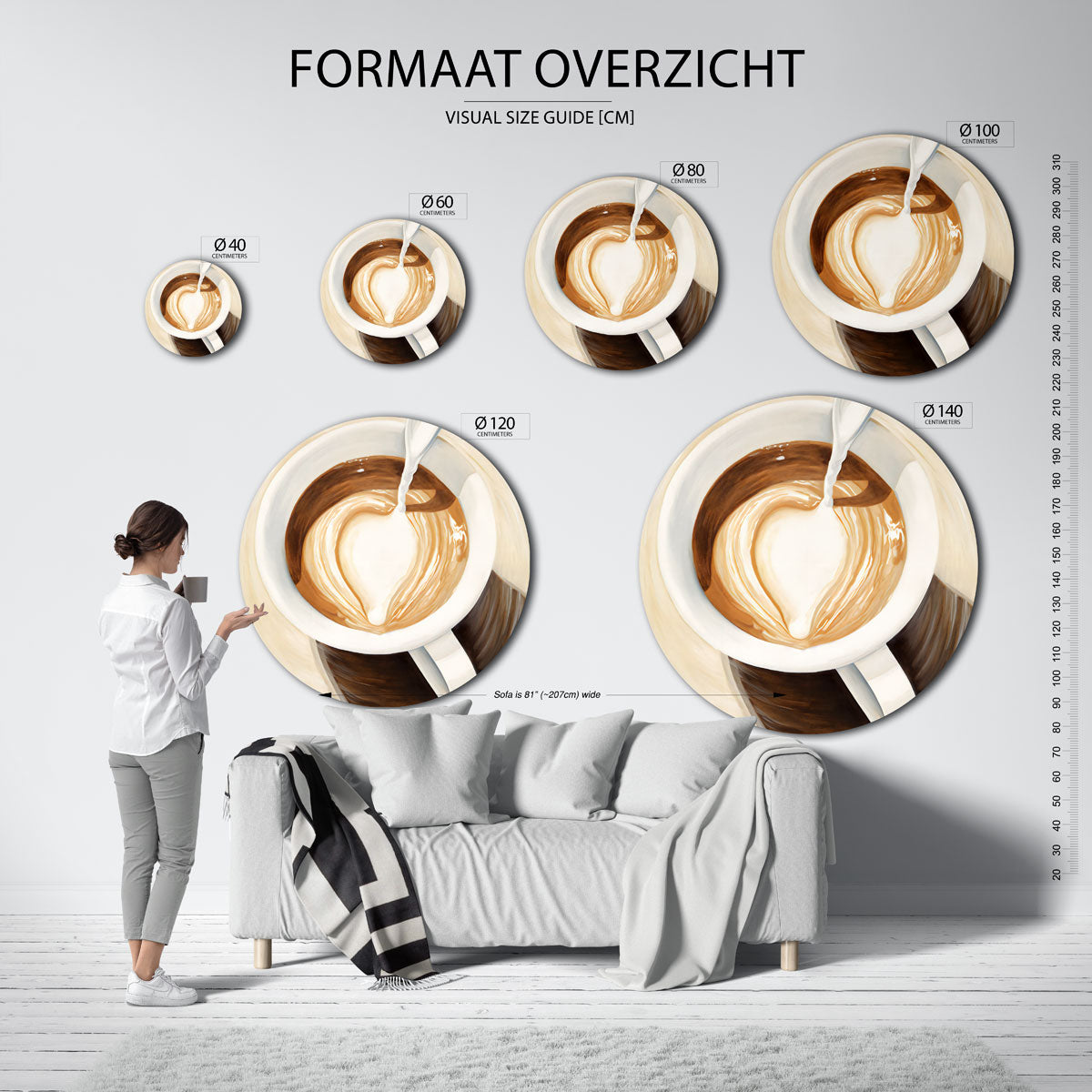 Koffiekop met melk Muurcirkel