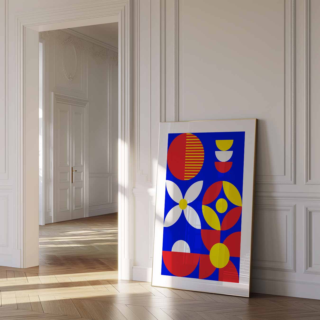 Kleurrijke Geometrische Bloemenkracht Poster-WallArtistic
