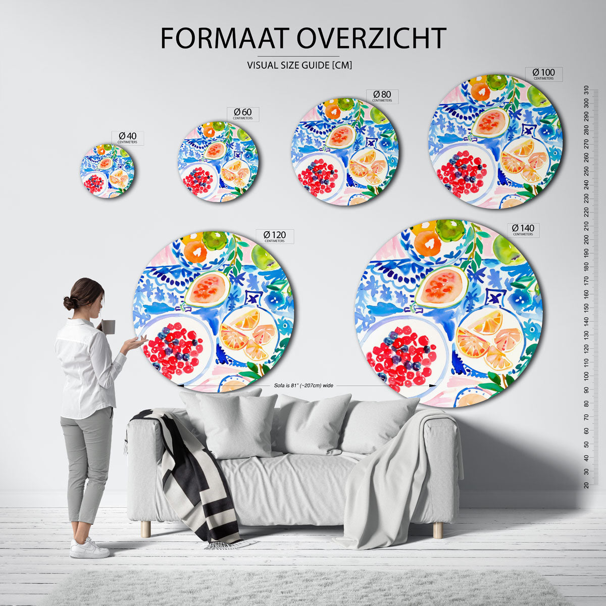 Fruit en bladeren Muurcirkel