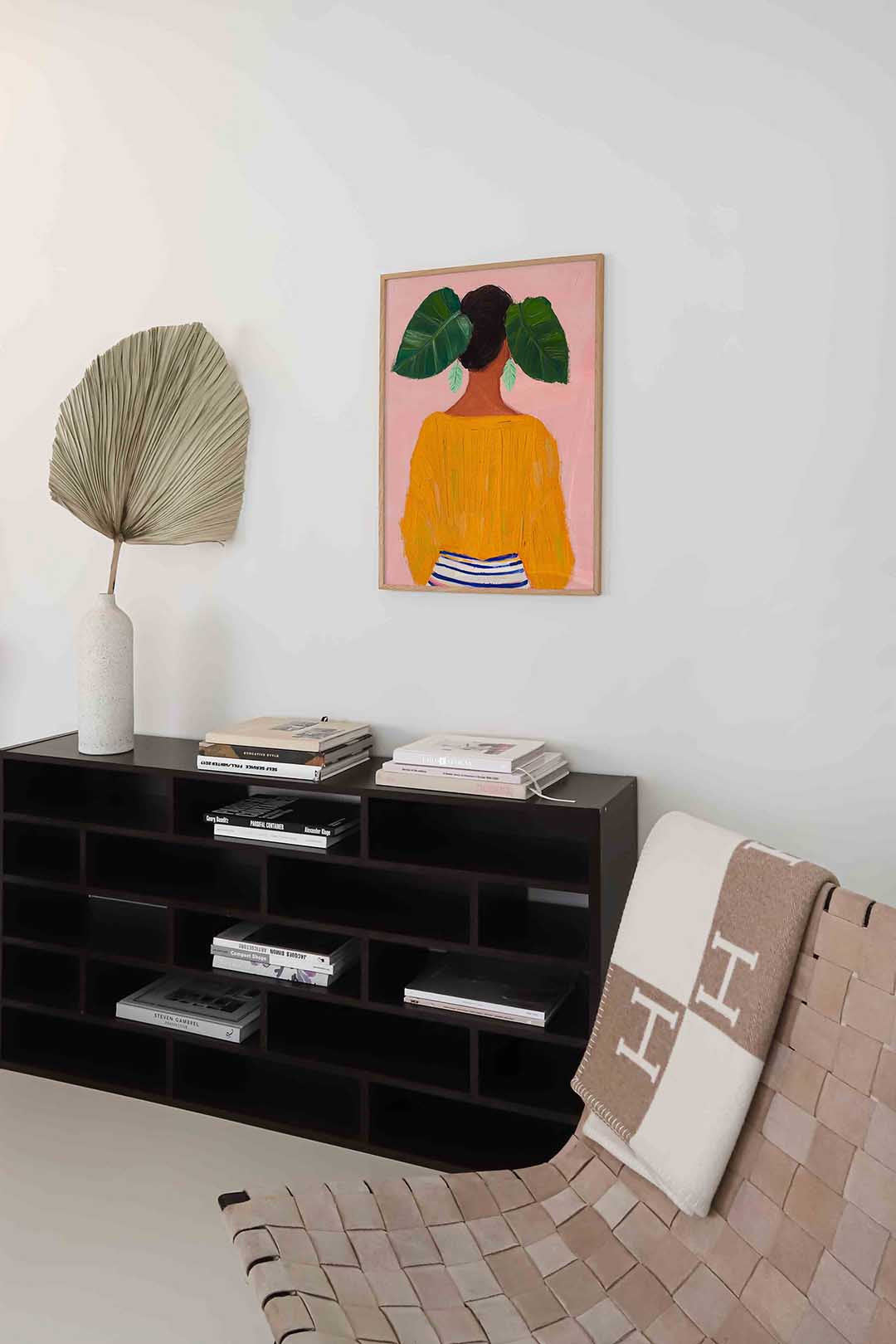 Vrouw met groene bladeren Poster
