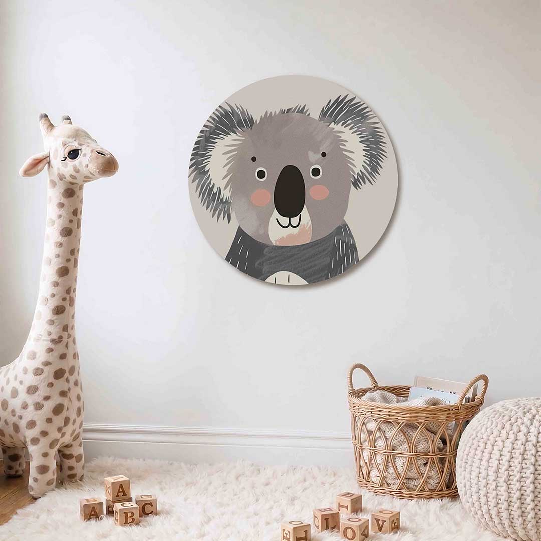 Koala portret Muurcirkel