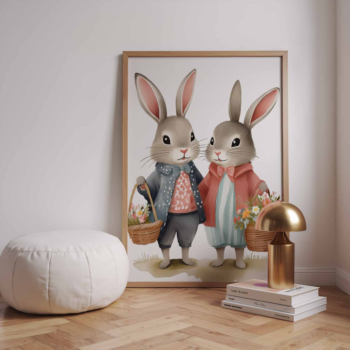 Schattige Konijnen Vrienden Poster-WallArtistic
