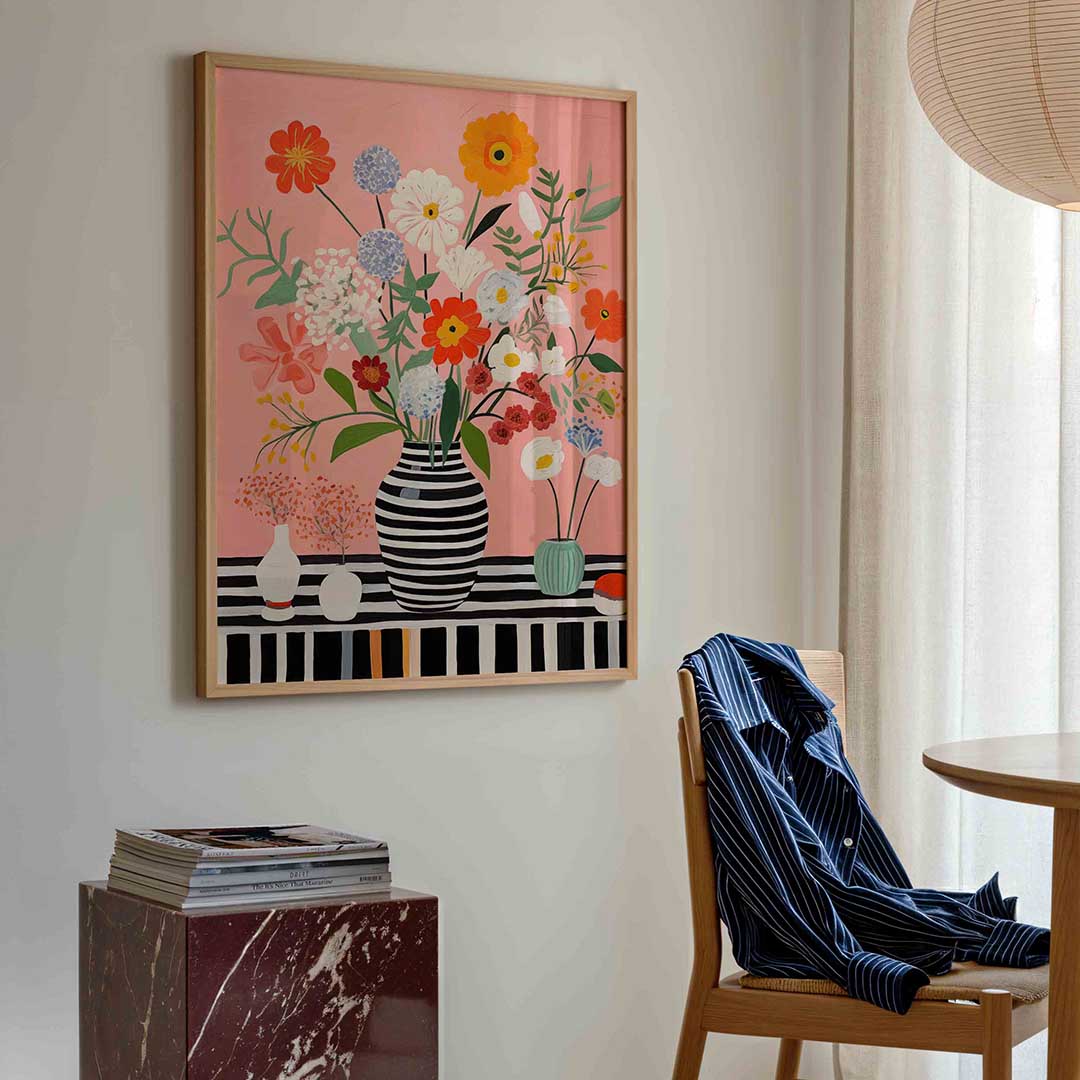 Bloemen in vaas Poster