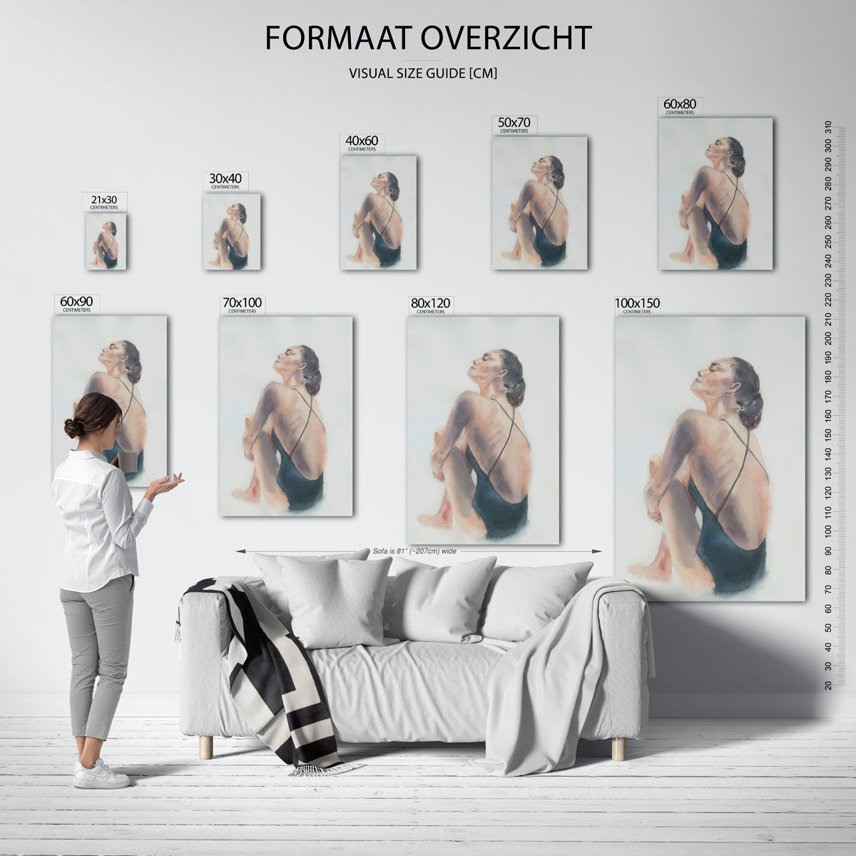 Vrouw in badpak Poster