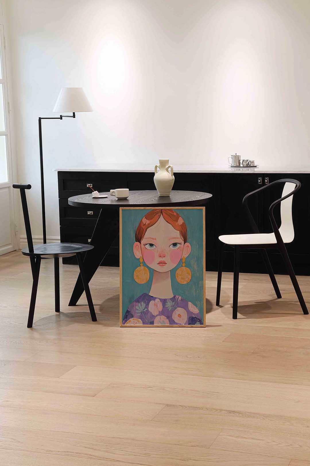 Meisje met grote oorbellen Poster