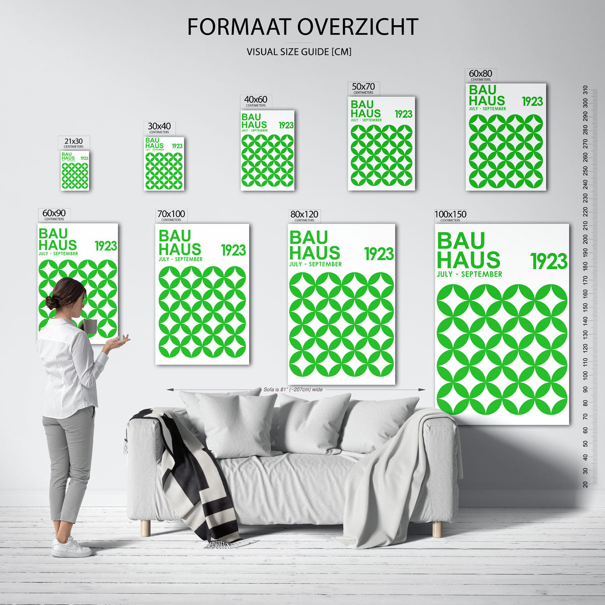 Groene cirkelpatronen Poster