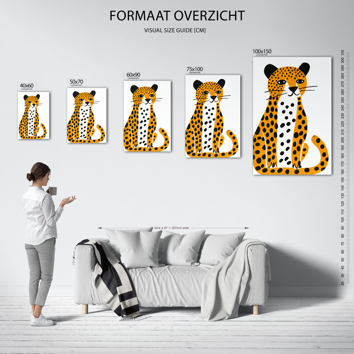 Gestileerde luipaard illustratie Kunstwerk