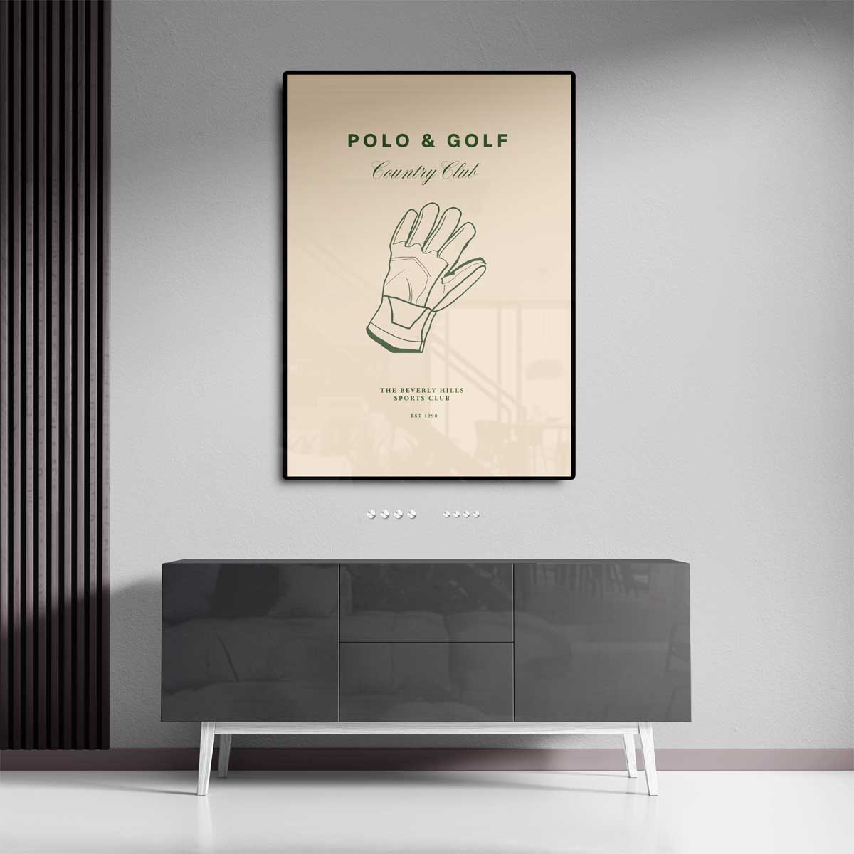 Elegante Polo & Golf Illustratie Kunstwerk-canvas-dibond-plexiglas-wanddecoratie-WallArtistic