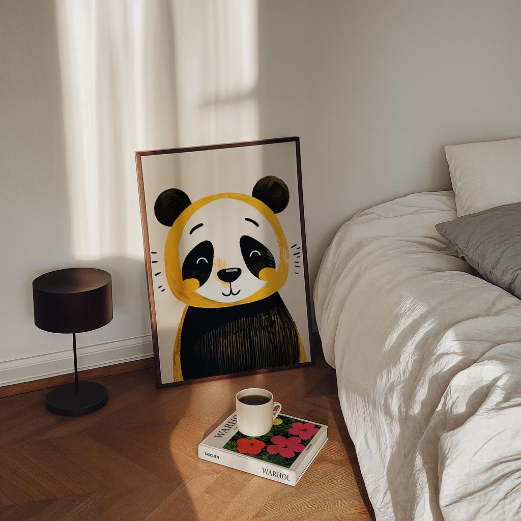 Vrolijke Panda Illustratie Poster-WallArtistic