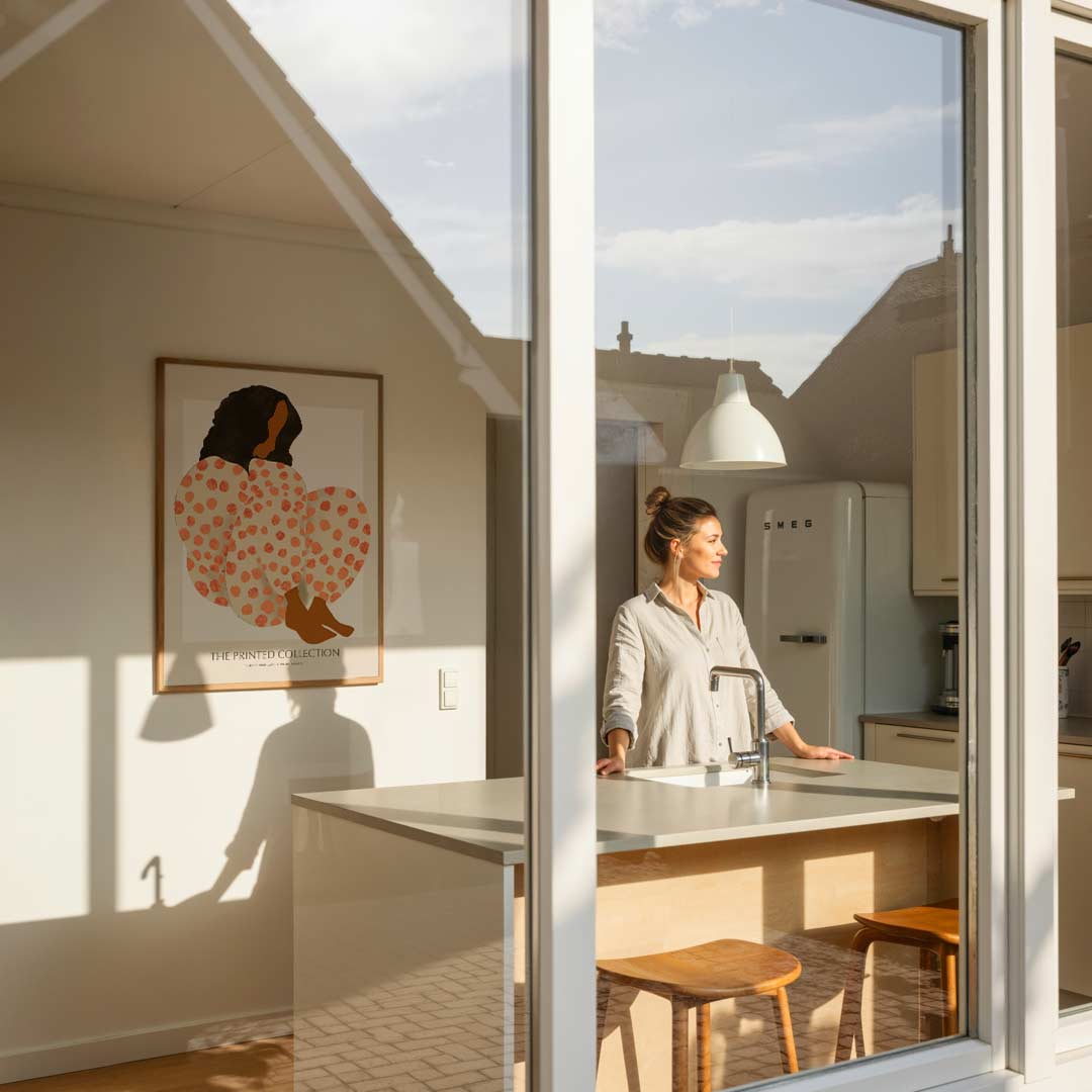 Mooie Gestipte Silhouet Poster-WallArtistic