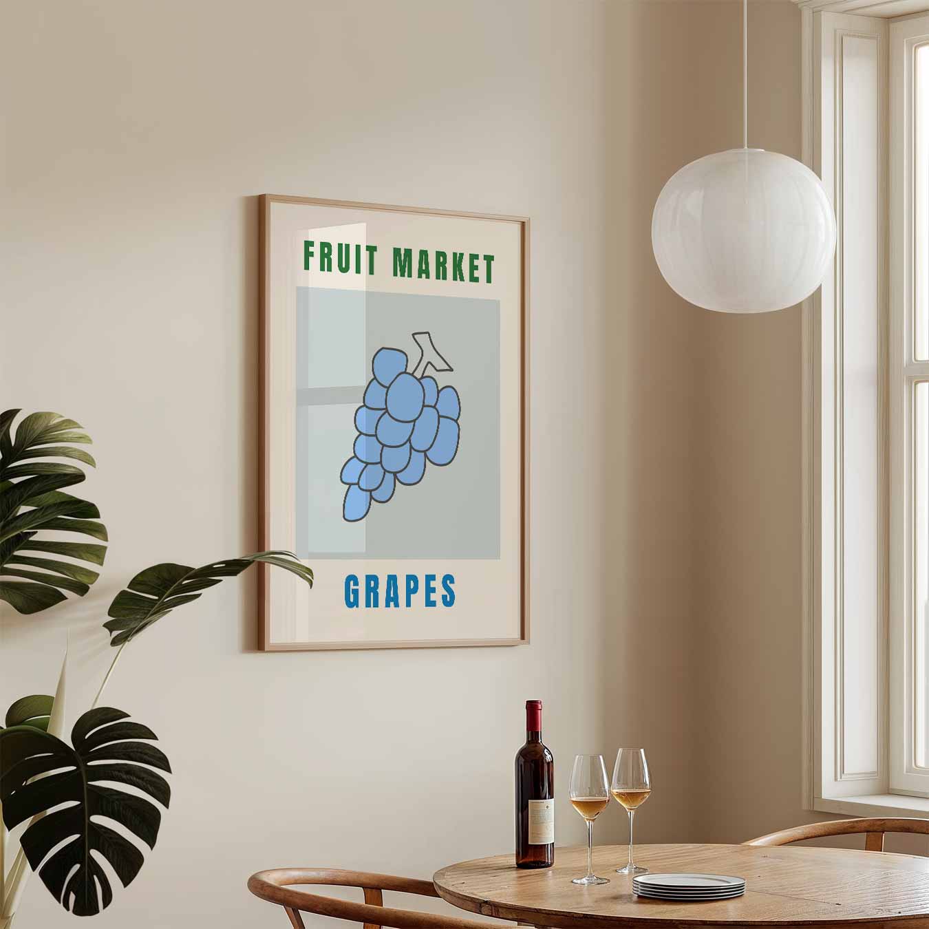 Stijlvolle Druiven Markt Poster-WallArtistic