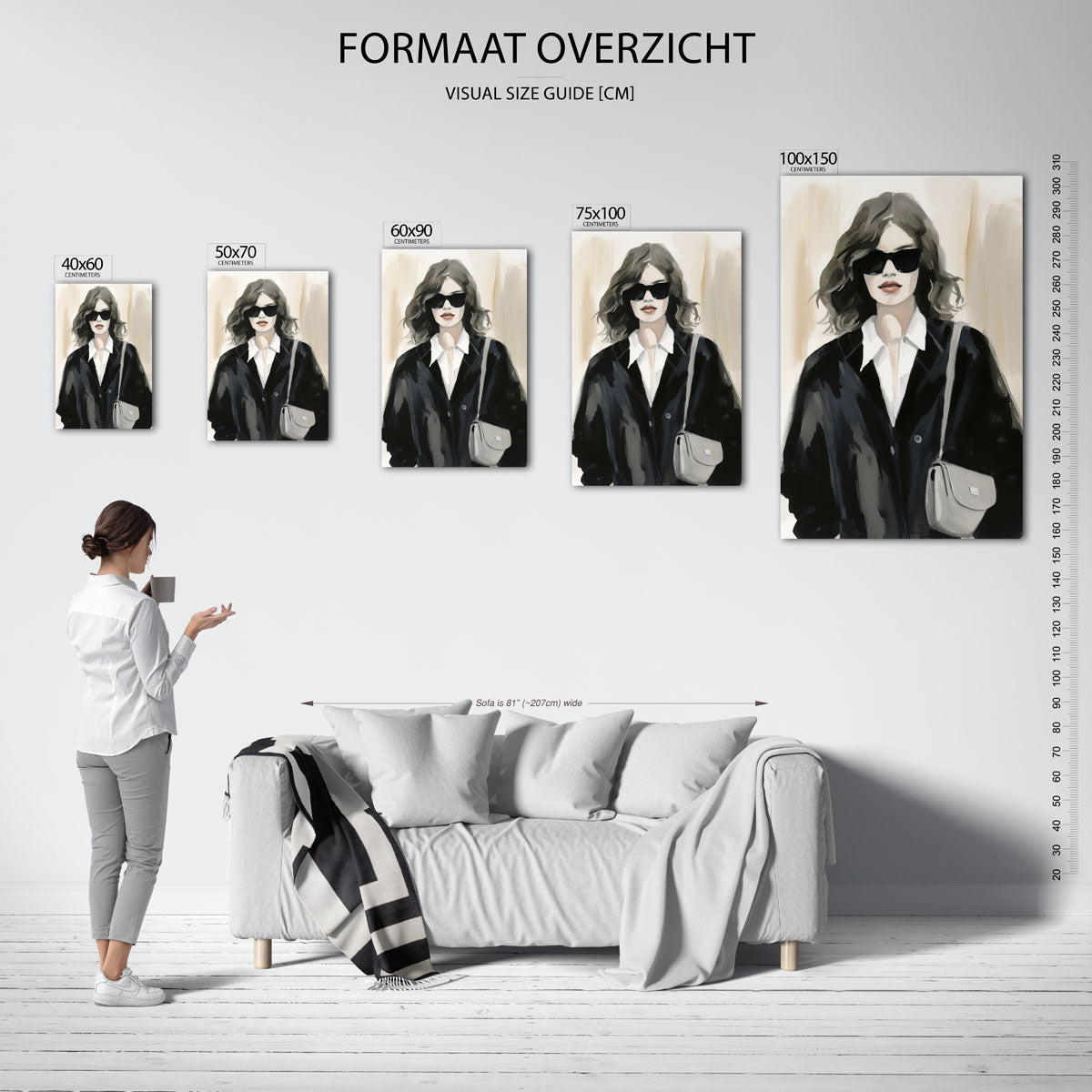 Stijlvolle vrouw Kunstwerk