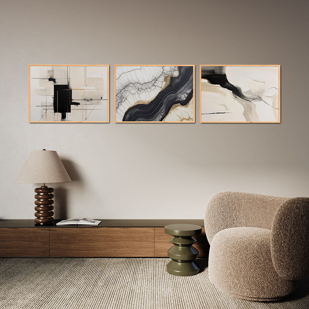 Lijnenspel en vlakken Posterset