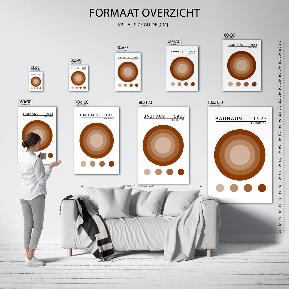 Cirkelpatroon en lijnen Poster