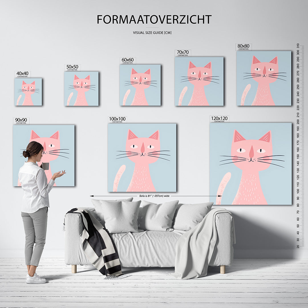 Speelse kat illustratie Kunstwerk