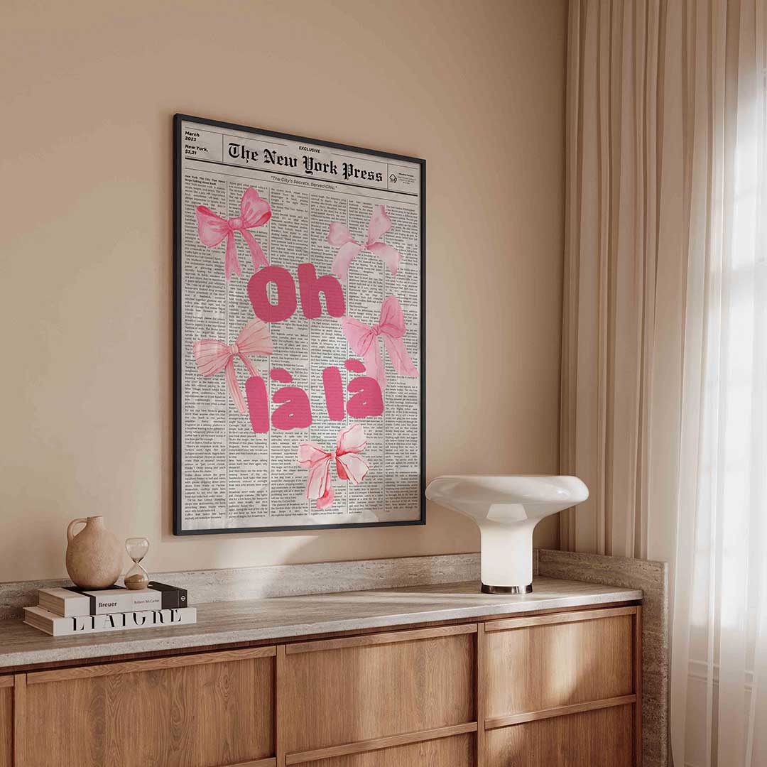 Roze strikken en tekst Poster