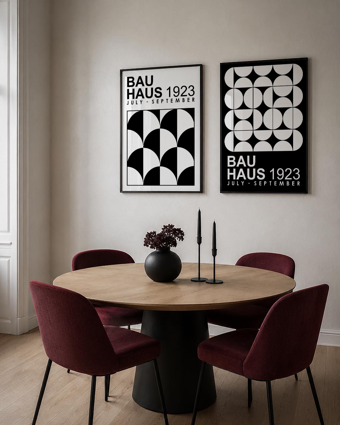 Zwart wit vormen Posterset