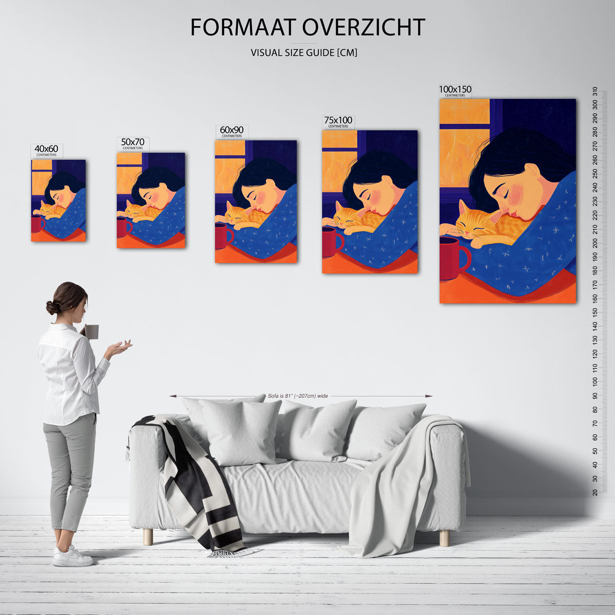 Dromerige huiselijke scene Kunstwerk